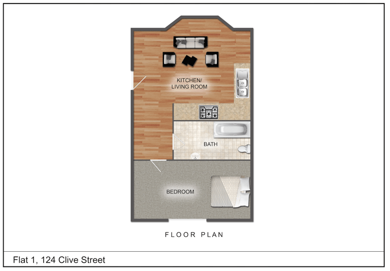1 bedroom flat in 124 Clive Street, Cardiff, CF11 Book Online - The Rent Guru {160}