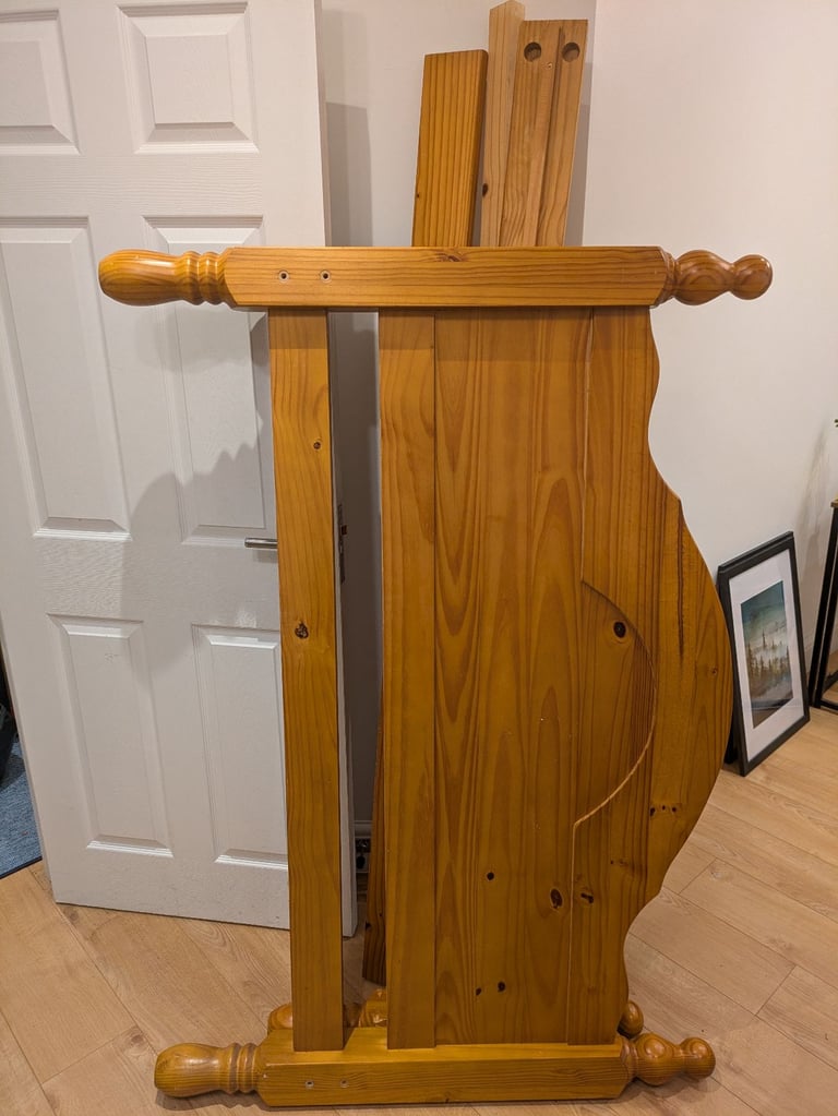 image for Pine wood double bed frame + slats