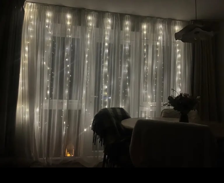 Fairy lights curtain great for halloween Christmas engagement Valentine’s etc