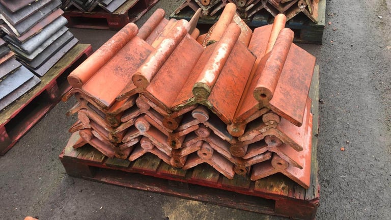 Bangor Blue slates chimney pot's granite step kerbs scill cobblestone roof ridge floor tiles  