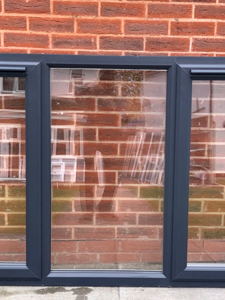 UPVC DOUBLE GLAZED ANTHRACITE GREY WINDOW SIDE OPENERS NEW 183cm WIDE 110cm High