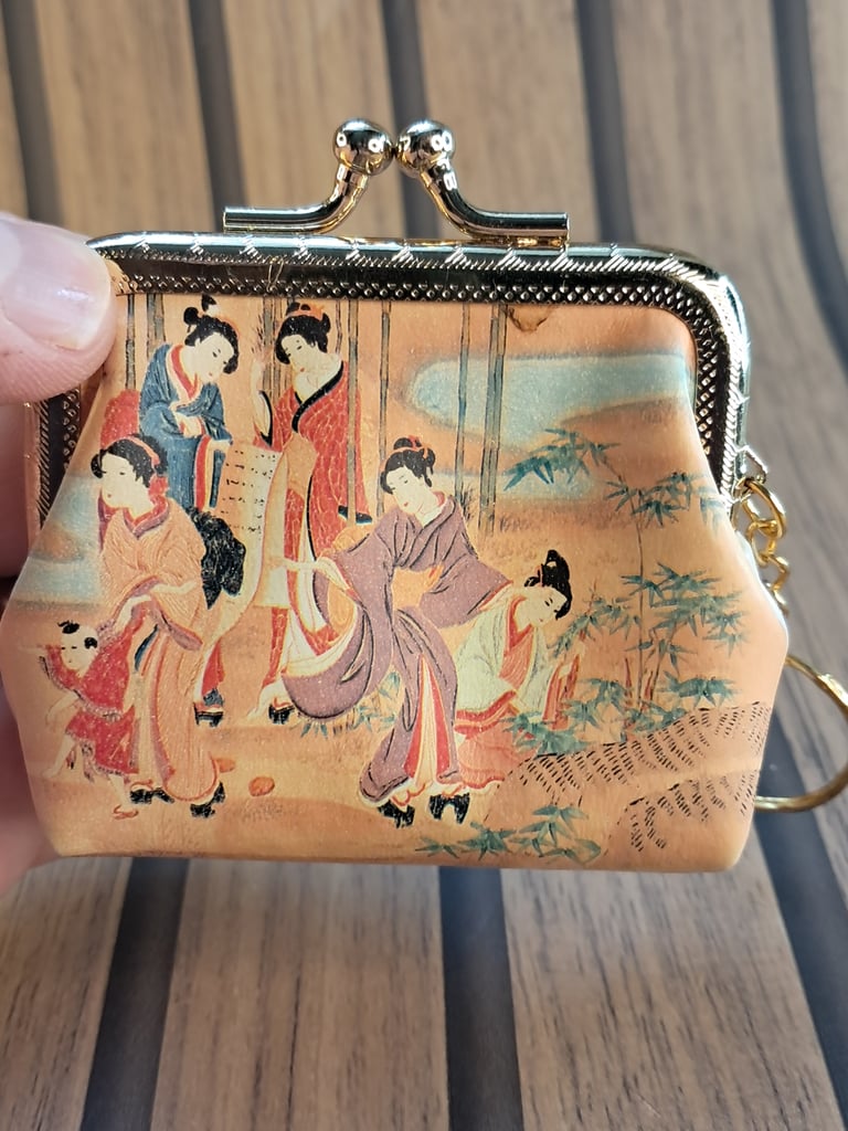 Good condition Chain Coin Purse Folkcraft Size Small W Keychain Loop. As seen. 