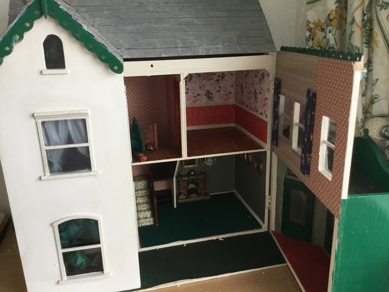 Large hand made Dolls House with furniture cntents