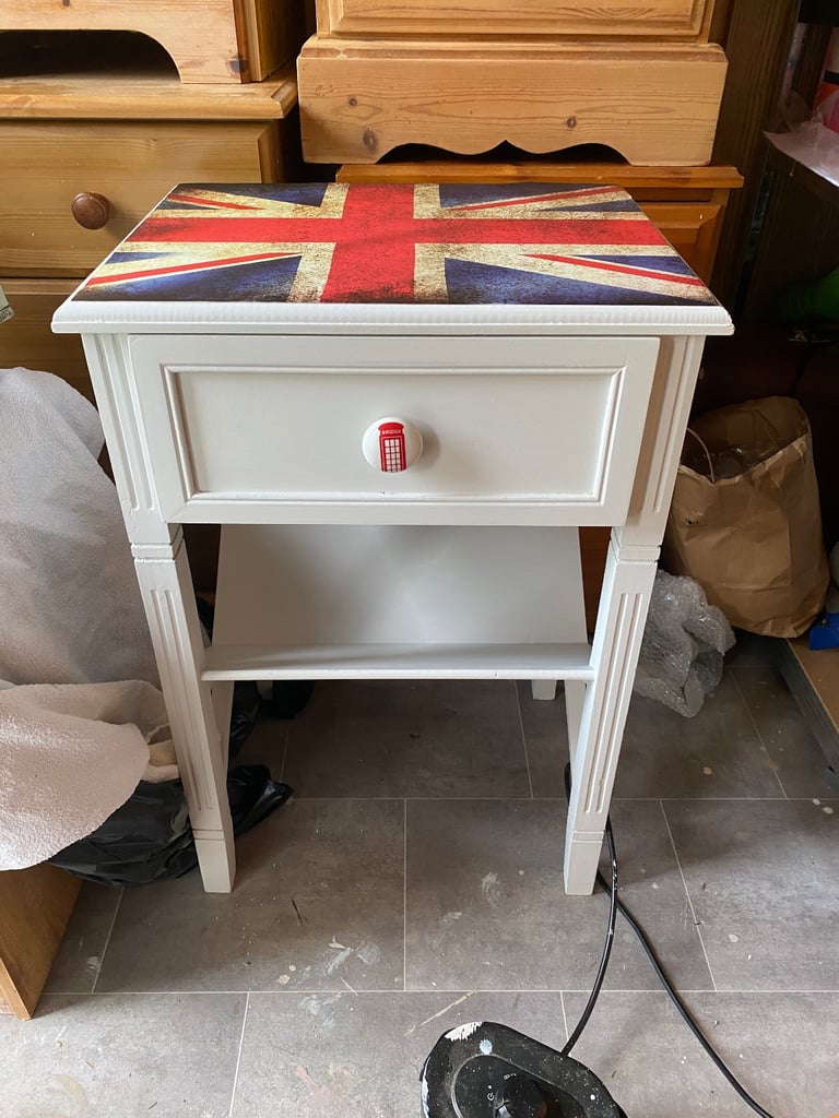 Quirky bedside table Union Jack
