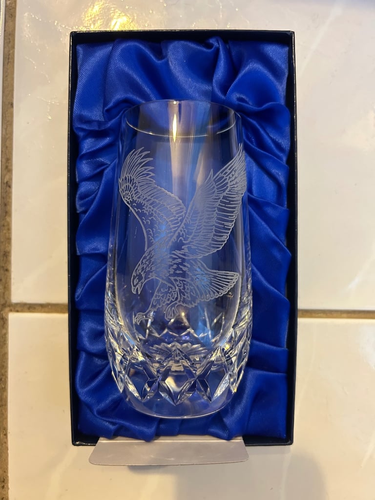 Golden Eagle Edinburgh Crystal vase