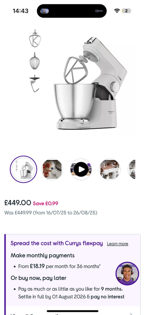 KENWOOD Titanium Chef Baker XL KVL65.001WH Stand Mixer