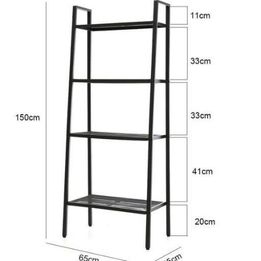 Brand New FLATPACK Metal 4 Tier Ladder Bookcase Bookshelf 