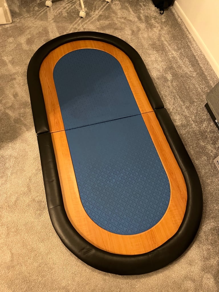 Folding Poker Table Top, 6-8 players, BLUE with carry case