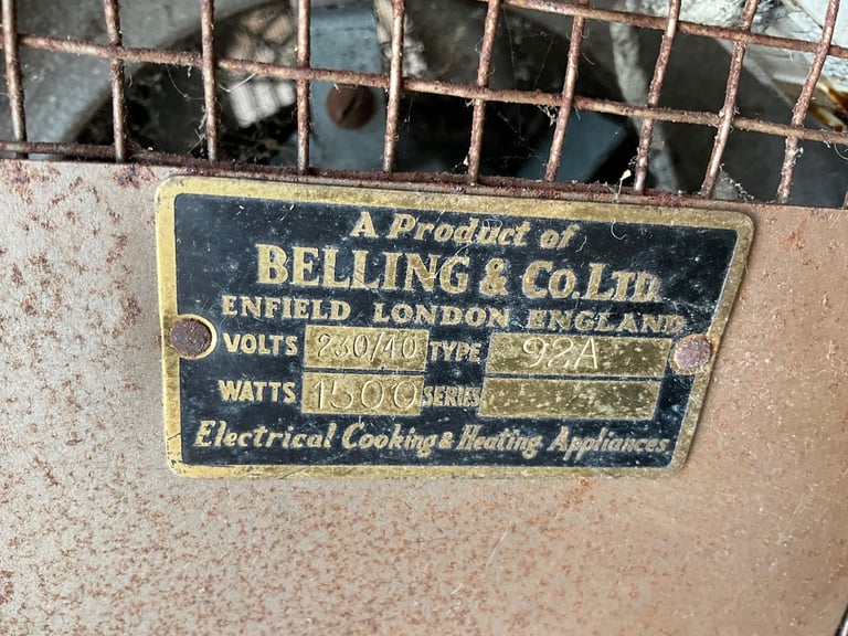 Vintage Belling electric heater 92A 1500W