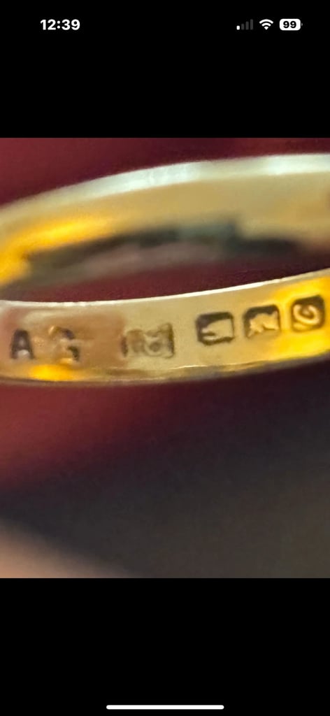 9ct Gold Hallmark Bbros 375 Gold Ring Price Vintage 9ct White Gold Ring  Band Marked 375 London B BROS