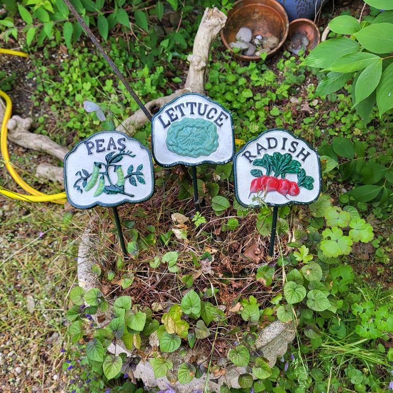 Cast Iron Vegetable Signs x 3 Brand New 