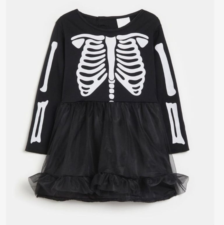 image for Girls Halloween skeleton dress new
