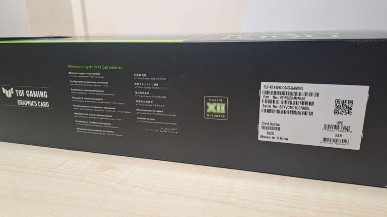 Asus GeForce RTX 4090 OC 24GB DDRX6 TUF Gaming Graphics Card