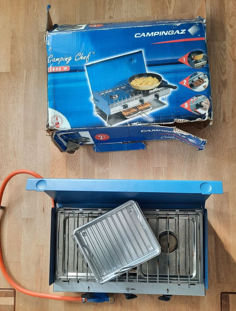 Campingaz 5800W Camping Gas Stove Including Hose And Grill Pan Hardly Used 