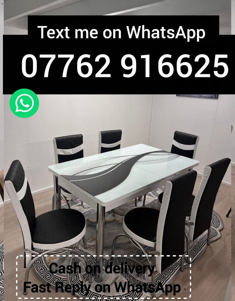 image for Dining Table with 4 chairs and 6 chairs.