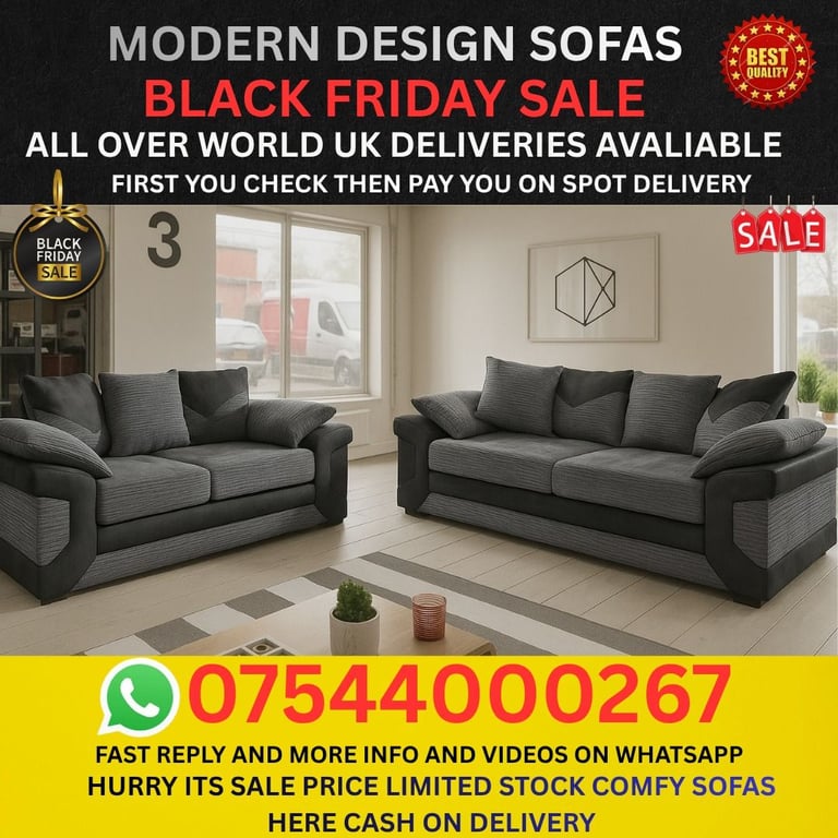 image for Black Friday Sofa Clearance – Brand New Sofas – Same Day Delivery