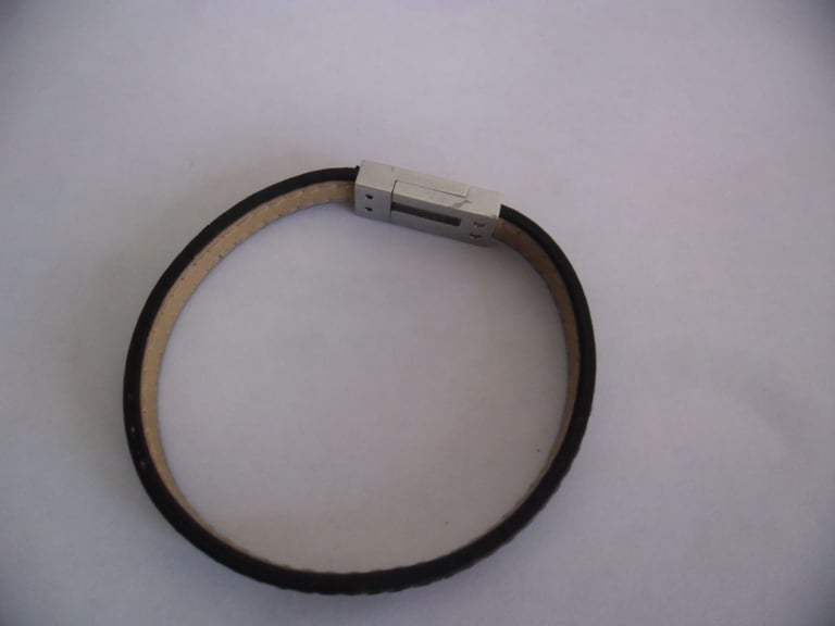 image for Calvin Klein Black Leather magnetic bracelet - preowned.