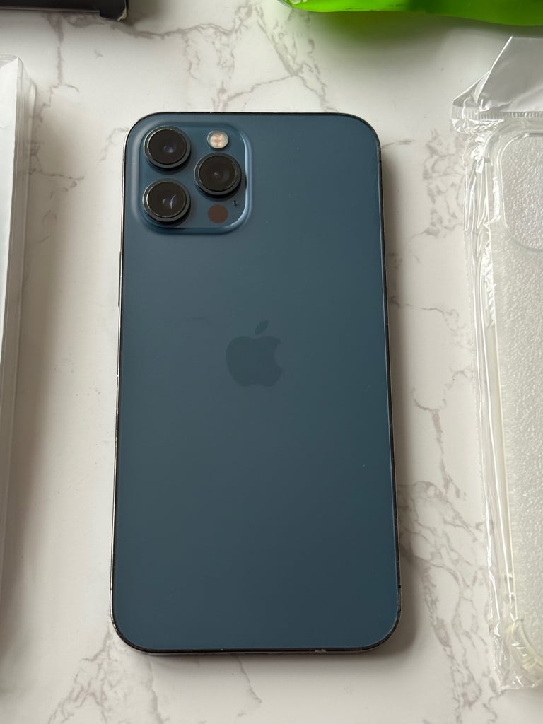 ✅📲APPLE IPHONE 12 PRO MAX 128GB IN PACIFIC BLUE UNLOCKED WITH NEW CASES