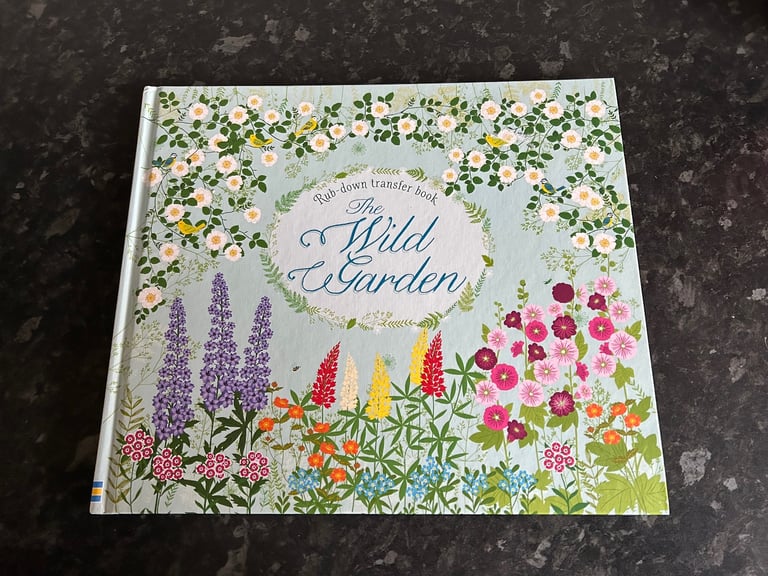 image for Brand new Usborne Wild Garden colouring transfer book