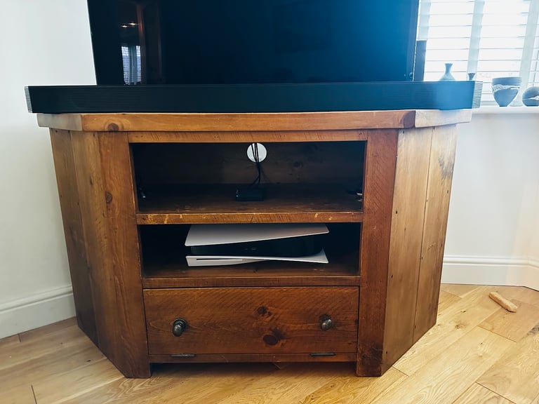 image for Solid Oak TV Corner Unit 