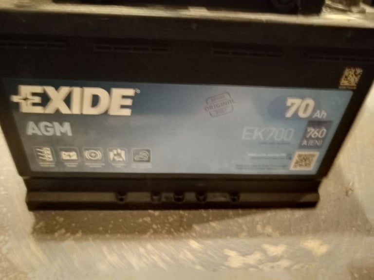 Exide 12v car/van battery EK700 AGM 70Ah 760CCA