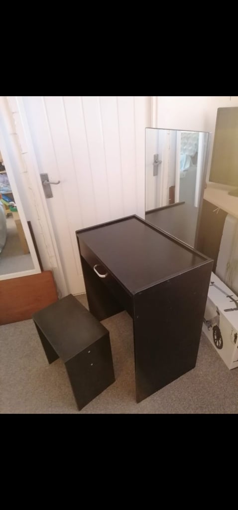 Dressing table with mirror and chair 