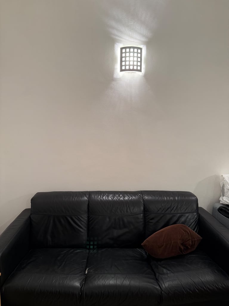 image for Black leather couches