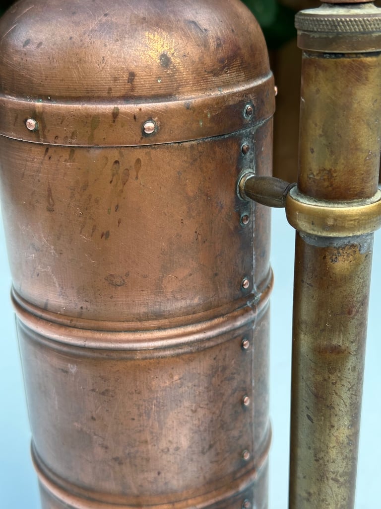 ANTIQUE FRENCH COPPER VINE SPRAYER, MURATORI PARIS GARDEN SPRAYER, H34cm - 1900s - WILL POST!