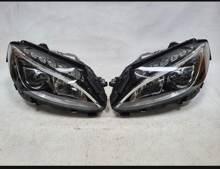 image for Mercedes w205 headlights full led high performance pair left right