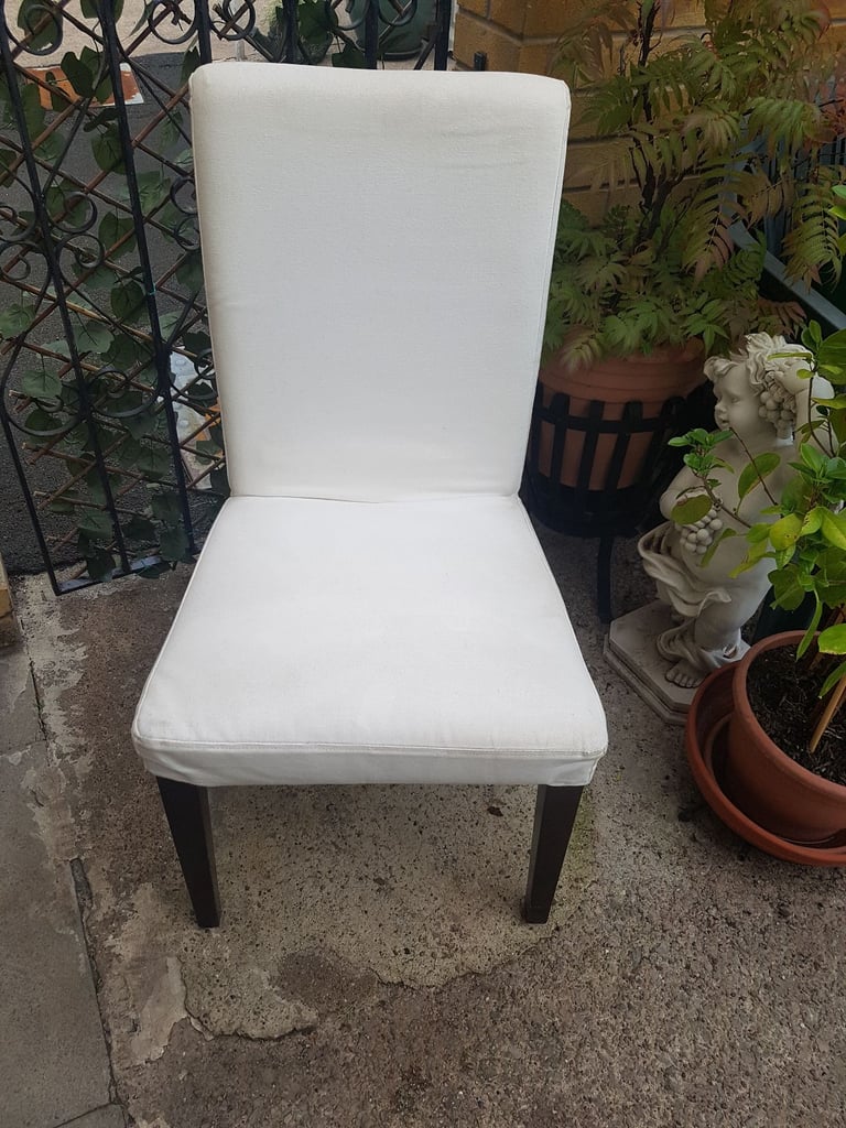 image for Pair of fabric dining chairs with covers