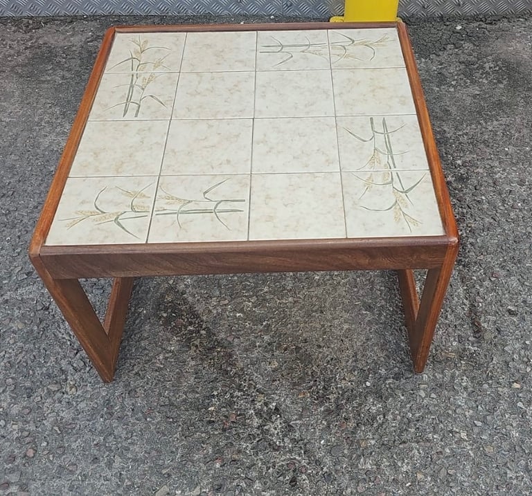 image for Retro teak tiled coffee table 