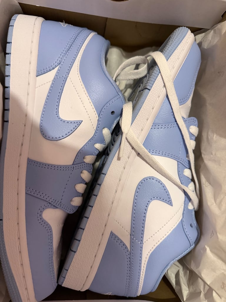 image for Nike Air Jordan 1 Low trainers in blue and white