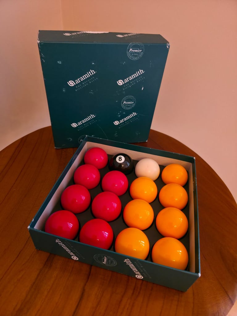 image for ARAMITH BRITISH POOL BALLS | 1 7/8" | 48MM | SNOOKER | BILLIARDS 