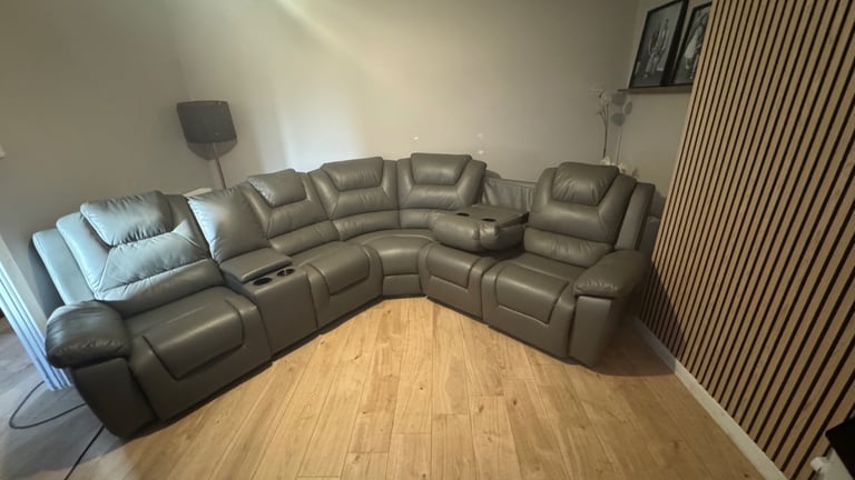 image for Corner recliner sofa with usb charging and led lights 