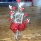 image for 21st Birthday cake topper - red bow & stars