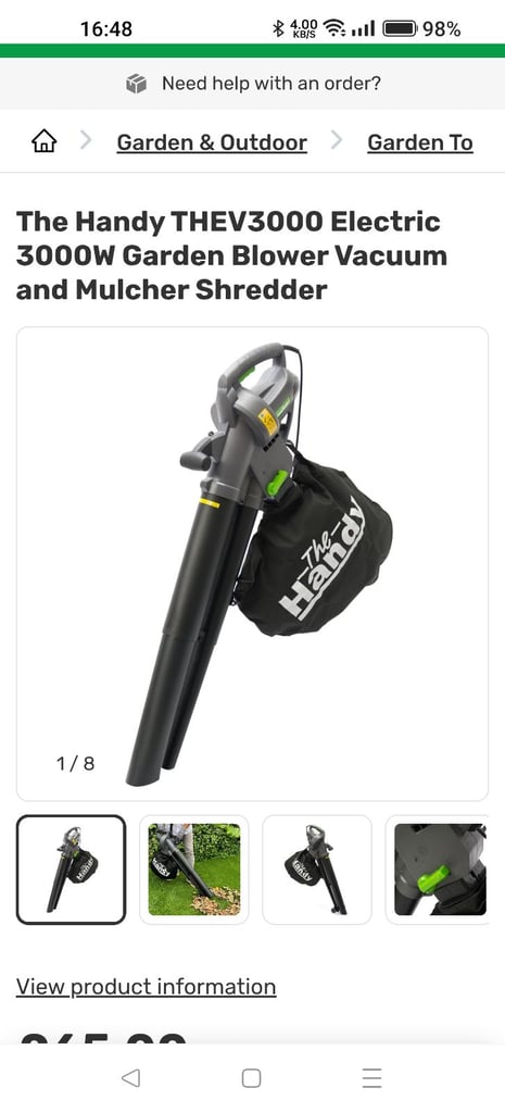 "The Handy" UK brand leaf vacuum & blower