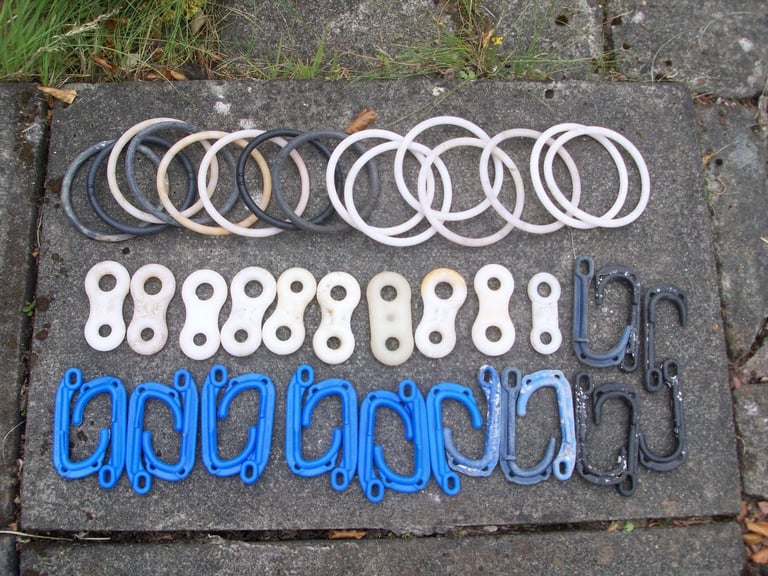 image for Job Lot Bundle of Lobster Pot Accessories Rings Hooks Spinners