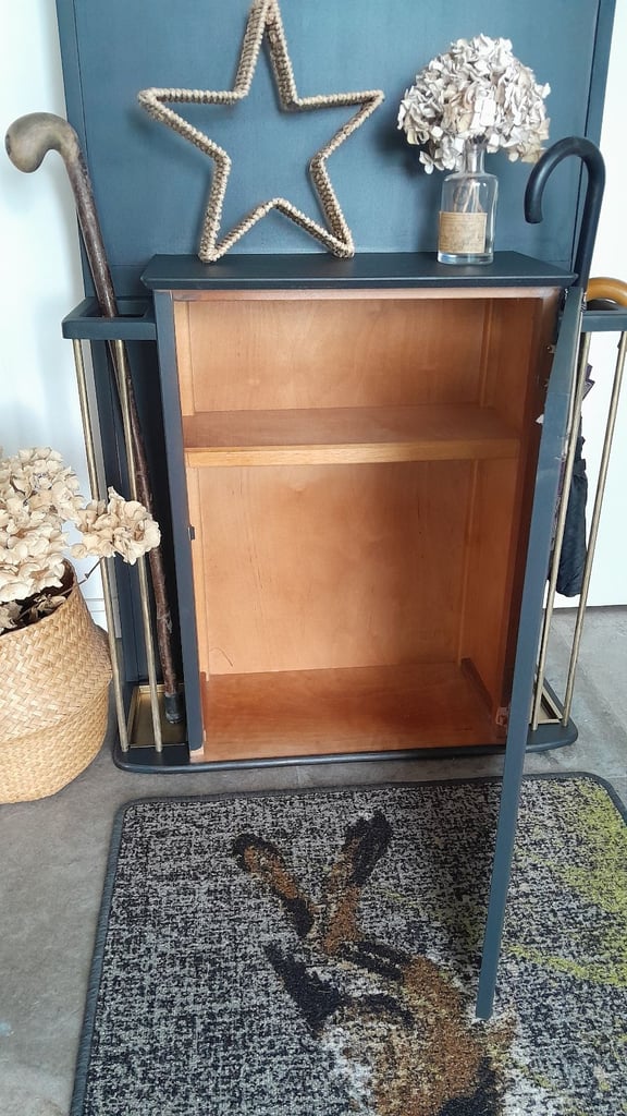 Vintage hall stand, mirror console table, retro hat stand dresser