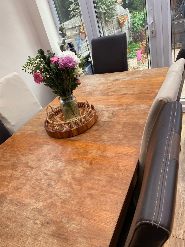Free Wooden dining table with 6 chairs