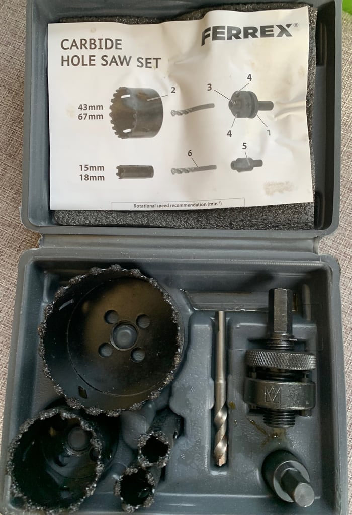 Ferrex 7 piece Carbide Hole Set