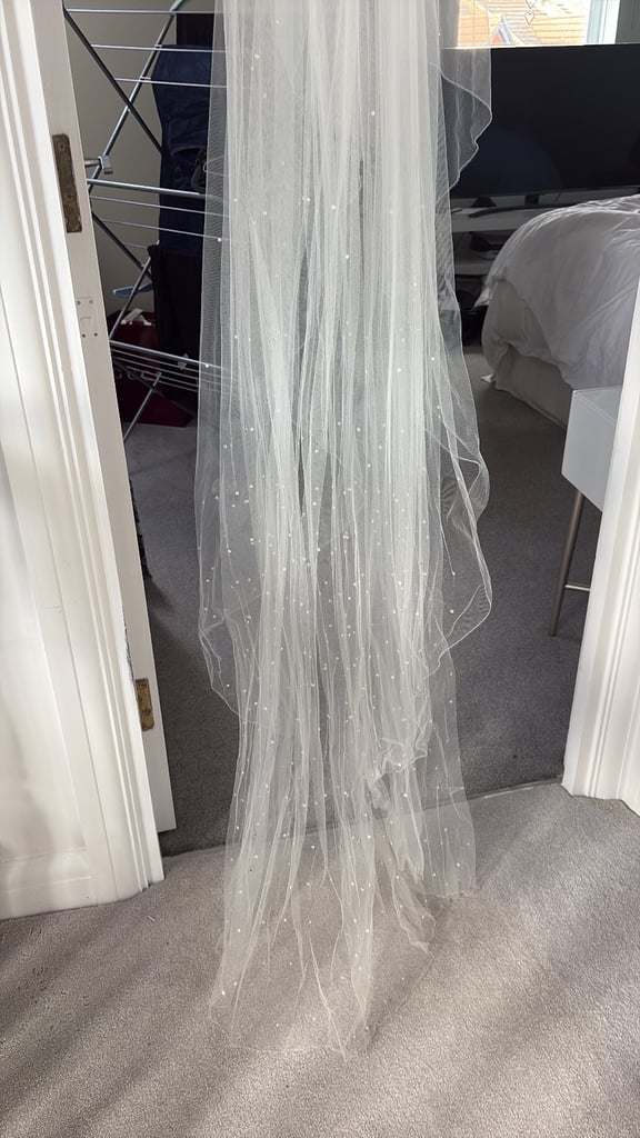 Full length diamanté Bridal Veil 