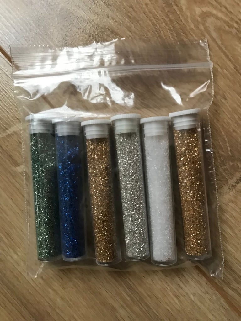 Glitter - packs of 6 @ £2 per pack. 