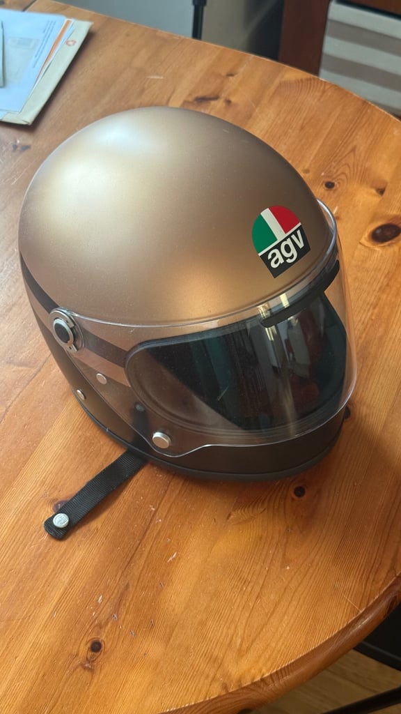 image for AGV X3000 Superba Motorcycle Helmet Vintage Retro Racing - Black and Gold
