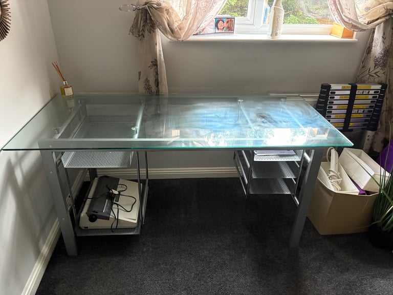 Glass top desk