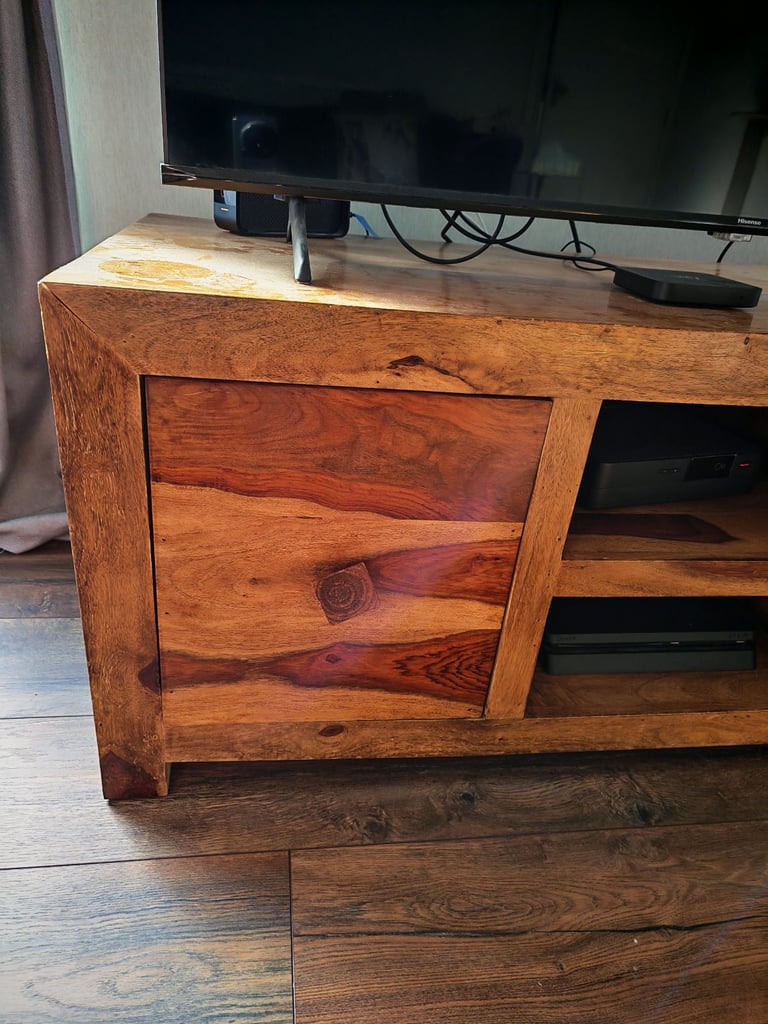 Solid mango wood TV unit, stand 