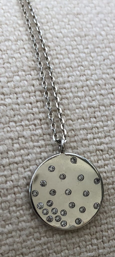 Estella Bartlett silver plated chain and disc VGC ONO