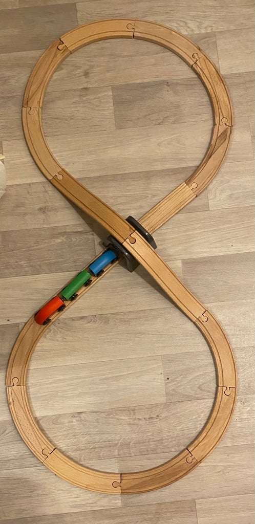 Wooden train set, twenty pieces