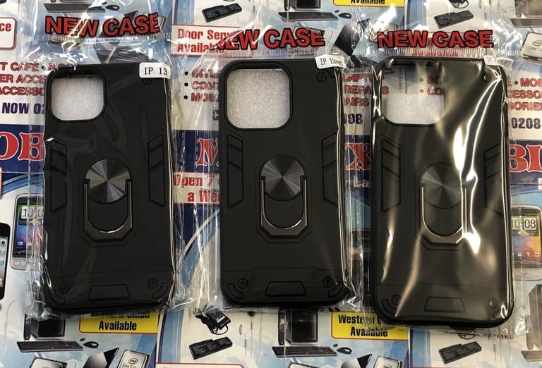 Apple iPhone 13mini/13/13Pro & 13 Pro MAX 360tpu cases, Black ring cases & Book cases available