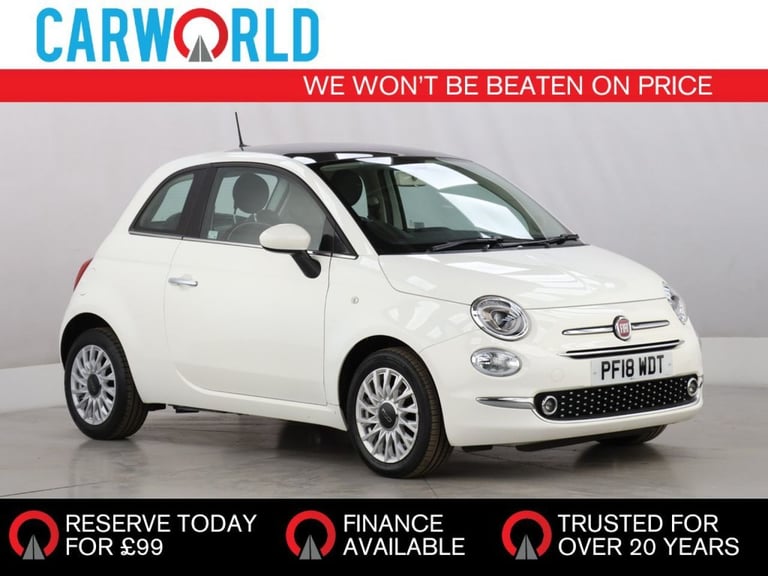 image for 2018 Fiat 500 1.2 Lounge Hatchback 3dr Petrol Manual Euro 6 (s/s) (69 bhp) Hatchback Petrol Manual