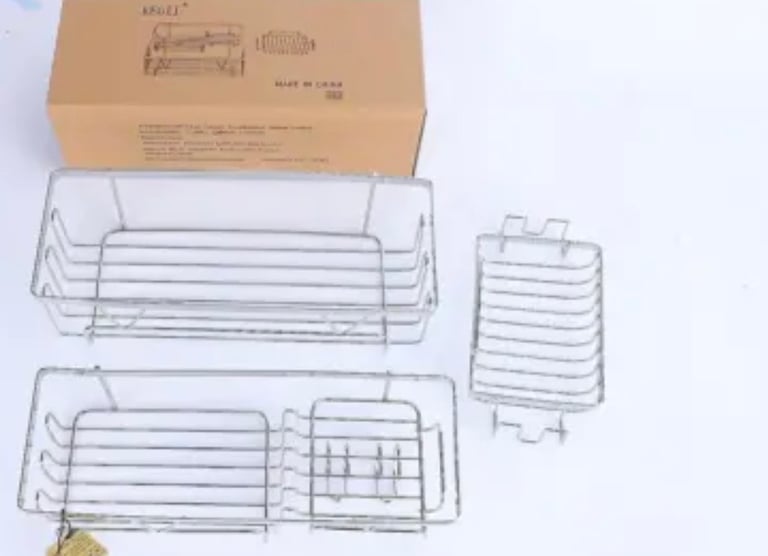 Kegii 3 Pack Shower Caddy, Bathroom Shower Shelf Organiser, Silver  